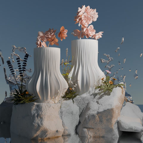 Mothers Day Special - Set of Two Lamella Vases (Small + Medium)